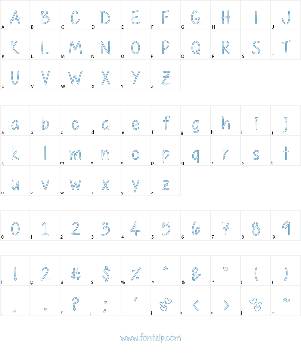 My First Crush Font Character